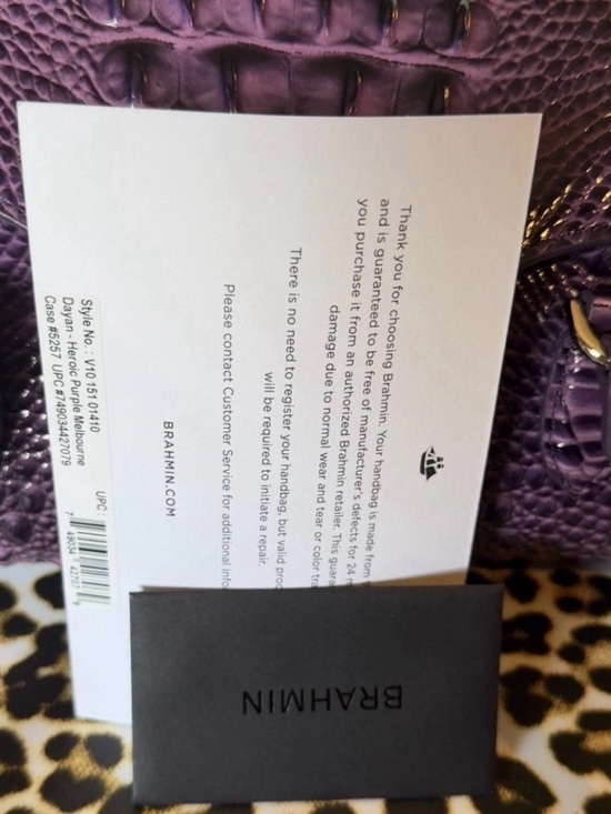 Brahmin Melbourne Collection Dayan Satchel Bag Heroic Purple Leather - Picture 4 of 4